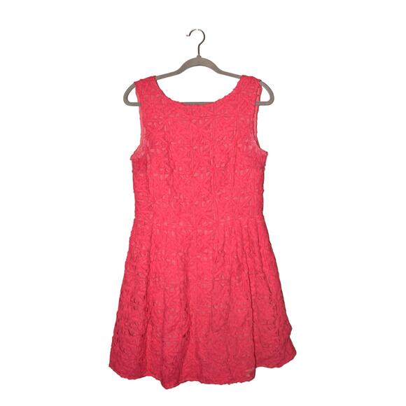 CYNTHIA STEFFE $198 Pink Ribbon Lace Sleeveless Fit & Flare Dress Size 8 - Picture 1 of 4